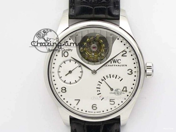 MIROTIME 0403 Unique Portuguese IW3714 Diam ZF V2 1:1 Best Edition Gray Dial On Brown Leather Strap A79350 (Slim Movement) 7250